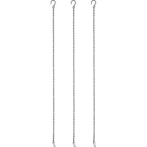 Lot de 3 crochets en fer pour chaîne de suspension de pot de fleurs de jardin, réparation de panier suspendu