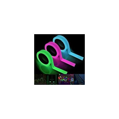 Ruban Autocollant Fluorescen, 3M1CM Glow in The Dark Tape, Bande Réfléchissante, pour décorer la scène, Le Garage, Les Escaliers(3pcs)