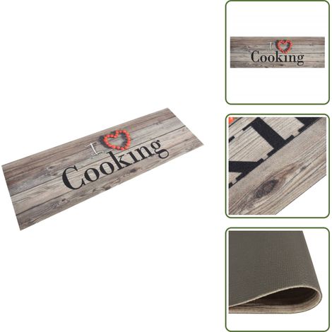 Tappeto da cucina in velluto - vidaXL Tappeto da Cucina Lavabile Grigio Cucinare 60x180 cm Velluto - Tappeto da cucina antiscivolo