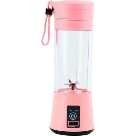 Blender portable, 380 ml, sans BPA, mini blender, blender multifonction, chargeur USB-C - rose