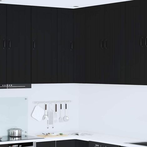 vidaXL Mobile angolare per parete LUCCA Nero 57 x 57 x 100 cm (1/5)