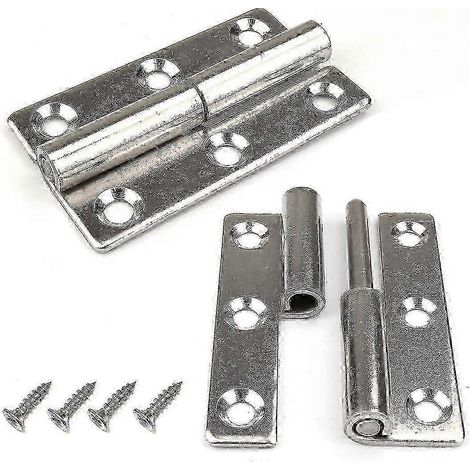 Lot de 4 charnières de porte relevables 2,5" en acier inoxydable 304, robustes et amovibles, pour meubles et meubles de maison. (1/5)