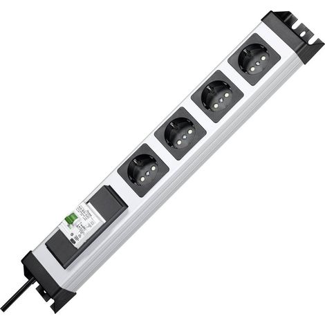 Kopp 228120012 Multipresa 4 vie Grigio, Nero Schuko 1 pz. (1/2)