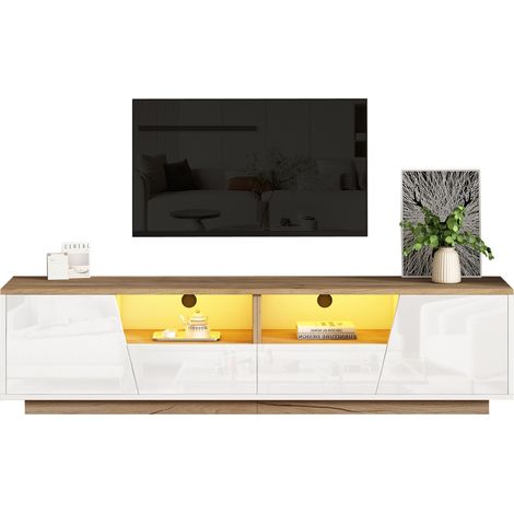 CHICFURN Mobile TV 180 x 40 x 46 cm in truciolato bianco con LED per TV da 75 pollici (1/5)