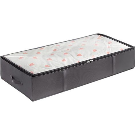 Sac de rangement pour couette en non-tissé, grande capacité, organisateur de lit portable renforcé, 100 x 50 x 18 cm, modèle long, 1 pièce. (1/5)