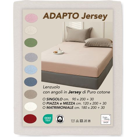 Draps Housse Jersey Adapto Crème - Coton Stretch H30cm - Single, Queen, Double cm. 90x200