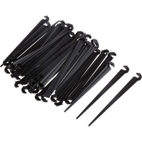 100 clips de soporte de 11 mm, aptos para tubos de riego por goteo de 4/7 mm. (1/4)