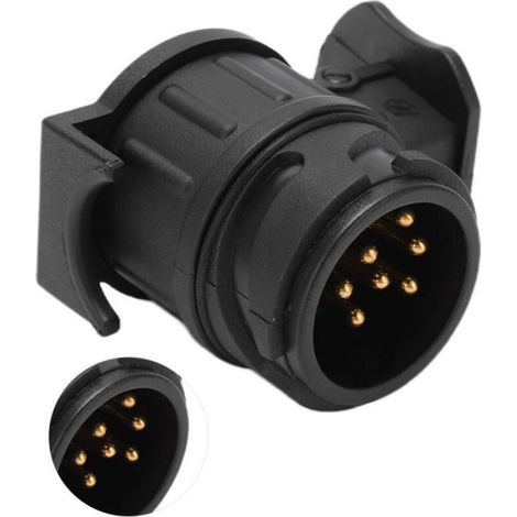 Connecteur adaptateur de remorque 12V, 13 broches à 7 broches, barre d'attelage, convertisseur de prise de remorqua (1/4)