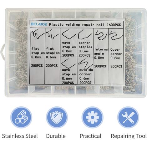 1600 heated clips for automotive plastic repair with storage box for car bumper repair (1/5)