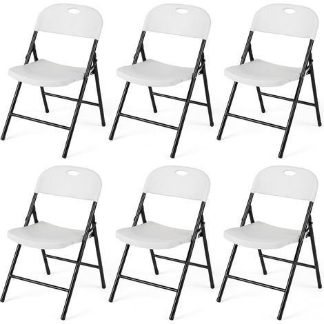 COSTWAY Chaises Pliantes en Métal et Plastique, Capacité 150 kg (6) (1/5)