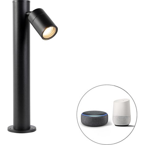 QAZQA Lampada da terra solo - Moderno - Acciaio inossidabile - Nero - Oblungo GU10 Max. 1 x 4.8 Watt (1/4)