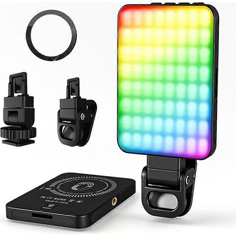 Lampe de projection magnétique RGB portable XJ77-RGB pour visioconférence, smartphone, ordinateur portable, selfie et streaming en direct (1/5)