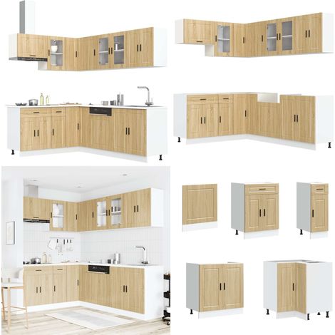 vidaXL 11-tlg. Küchenschrank-Set Porto Sonoma-Eiche Holzwerkstoff (1/5)