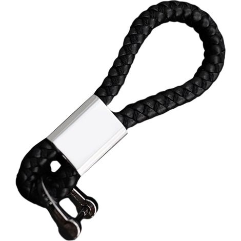 Porte-clés en corde tressée avec logo de voiture, porte-clés de voiture en métal, porte-clés pour homme (1/5)