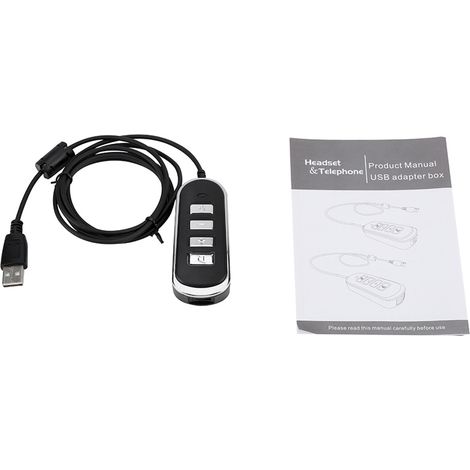 Câble de conversion RJ9 vers USB pour casque audio avec boîtier de contrôle (1/5)