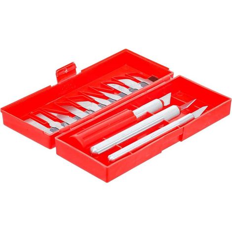 Jeu de Cutters de Bricolage 16 pcs - Lames Acier, Poignée Ergonomique - Précision et Sécurité, - D-Work