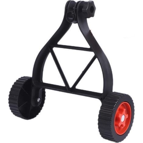 Universal auxiliary wheel for lawnmowers, and also support wheel for brushcutters, measuring 36 x 34 cm. (1/5)