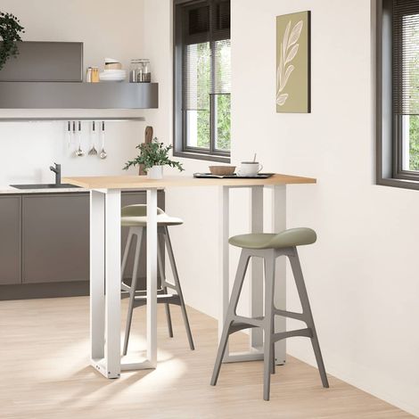 Pieds de table de bar en forme de T, 2 pièces, blanc, 40 x 35 x (110-111) cm, acier (1/5)