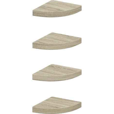 Maison Exclusive - Eck-Schweberegale 4 Stk. Eichen-Optik 25x25x3,