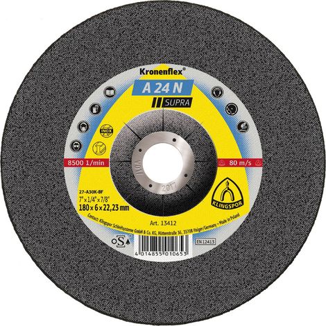 Klingspor A 24 N Schruppscheiben, 230 x 6 x 22,23 mm, gekröpft (1/2)