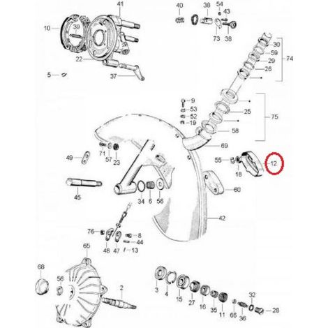 RMS-Gabelschutz für Piaggio 50 Vespa PK 099025 / 216966, neu (1/4)