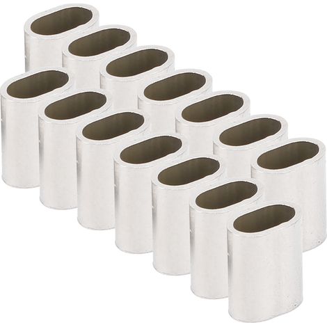 50pcs Manchon ovale en acier inoxydable 304 M3, collier de serrage double pour câble métallique, accessoire de fixation résistant à la corrosion. (1/5)