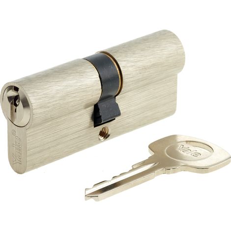 Cylindre serrure YC500+ Yale 35x35 mm - 5 goupilles - 3 clés - Nickelé