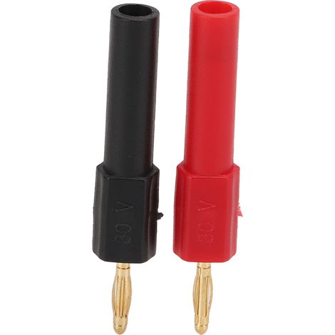 Adaptateur Banane 5 pièces Mâle 2mm vers Femelle 4mm Rouge Noir pour Câbles Audio Haut-Parleur