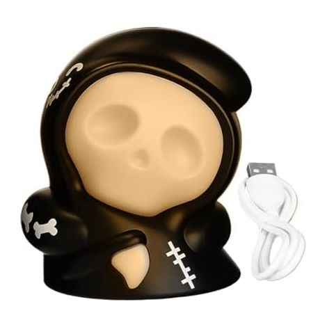 Veilleuse d'Halloween, lampe fantôme à intensité variable, 8,4 x 7,3 x 9,2 cm, rechargeable, décoration lumineuse festive pour enfants, idéale pour la table de chevet, la salle de bain, l'entrée, la c (1/5)