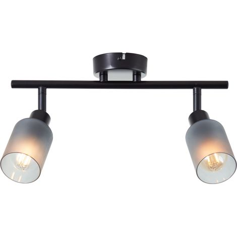 Brilliant Loralie Spotrohr 2flg schwarz/rauchglas, Metall/Glas, 2x D45, E14, 40 W (1/5)