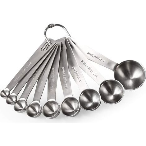Set di misurini, 9 pezzi. Misurini e tazze dosatrici, senza BPA. Misurini. Pesatura in grammi e millilitri. Misurini, tazze e cucchiai dosatori. (1/5)