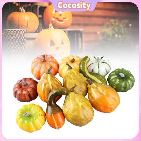 Cocosity Modèle de fausse citrouille Faux modèle de citrouille en mousse, 12 pièces, citrouilles artificielles deco murale (1/5)