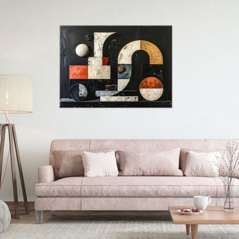 Wandbild Abstrakte geometrische Formen in Schwarz 100x70 (1/4)