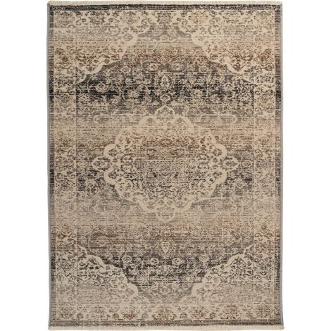 Tapis beige oriental effet vieilli facile à vivre - 150 x 80 cm (1/4)