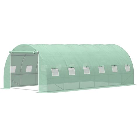 Invernadero túnel 12 ventanas puerta para cultivos plantas verduras flores vert 3m x 2m x 2m