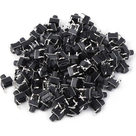 100 interruptores táctiles instantáneos, interruptores táctiles miniatura, 6 x 7 mm (1/5)