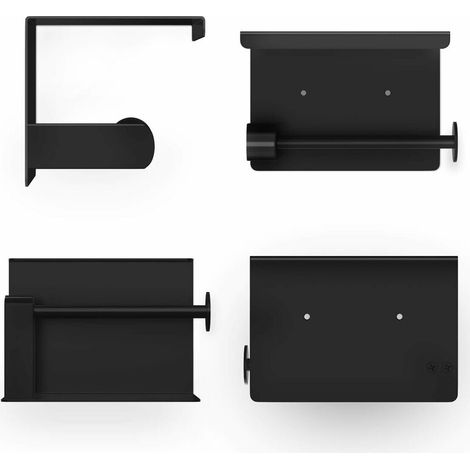 BUNTHAUS Toilettenpapierhalter, bohrfreier Rollenpapierhalter, Toilettenpapierspender mit Ablage, Edelstahl SUS 304, selbstklebend und zur Wandmontage fürs Badezimmer (1/5)