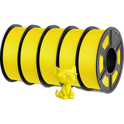 Filamento PLA+ di alta qualità per stampanti 3D, disponibile in diversi colori, tra cui il giallo. (1/2)