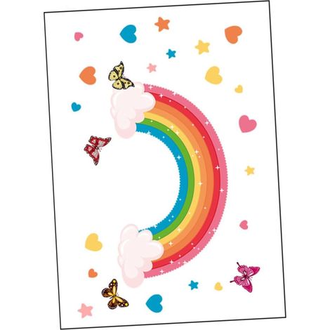 Stickers muraux arc en ciel amovibles TOYANDONA vinyle (1/5)