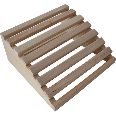 HOME DELUXE - Kopfstütze SERI - Holz: Hemlock, Maße: 13 x 30 x 29 cm I Kopfkissen Nackenstütze Saunakissen  Kopfstütze Sauna Holz Zubehör