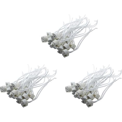 Lot de 45 blanc MR16 GU5 3 céramique base prise LED lampe lampe support (1/5)
