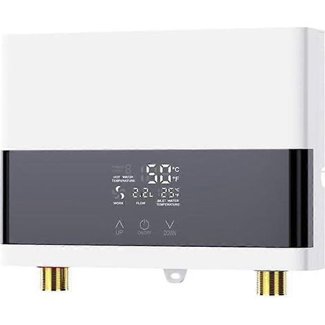 Chauffe-eau électrique instantané avec télécommande, vanne de régulation de la température et écran tactile LCD. (1/5)