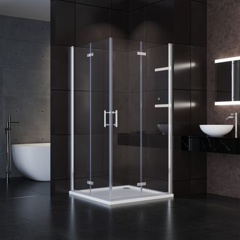 SONNI Duschkabine 80x80 cm falttür Eckeinstieg faltbar Duschabtrennung Faltdusche NANO 195cm (1/5)