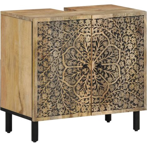 Maison Exclusive - 2-tlg. Badmöbel-Set Massivholz Mango
