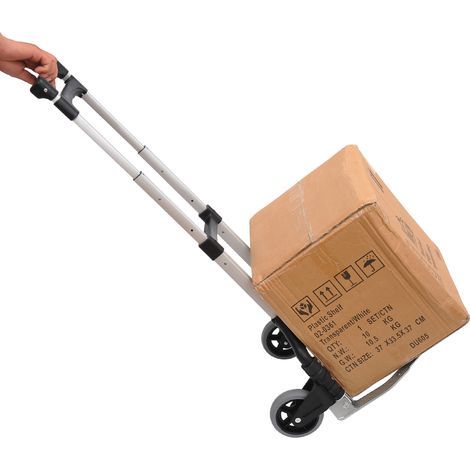 AMXCNOY Brouette aluminium pliable, chariot de transport, chariot empilable, capacité max. 70 kg (1/5)