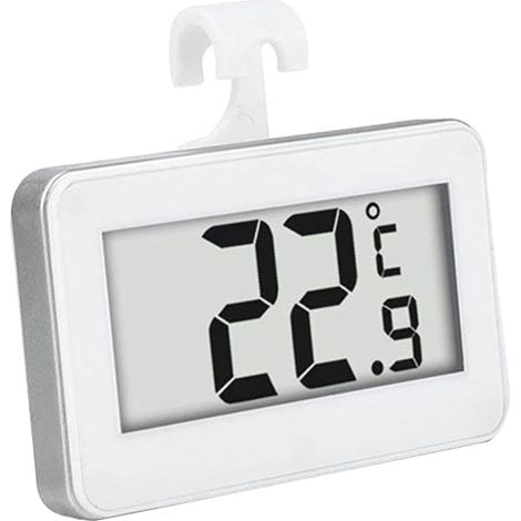 Réfrigérateur congélateur thermomètre numérique intérieur et extérieur indicateur de température avec grand affichage LED pour la cuisine de réfrigérateur, blanc (1/5)