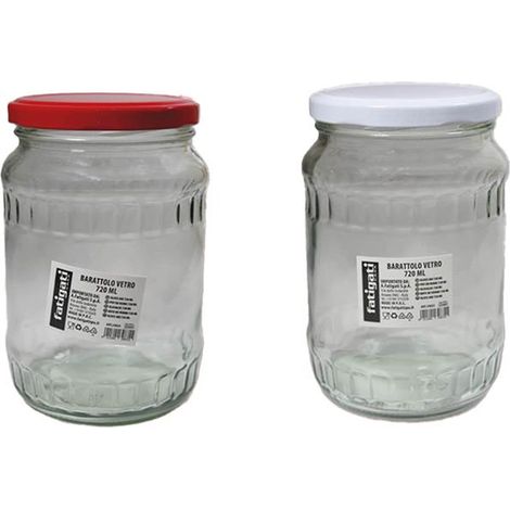 BARATTOLO IN VETRO 720 ML CON TAPPO IN COLORI ASSORTITI
