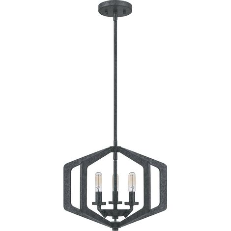 Elstead Quoizel Vanguard Plafoniera a sospensione con struttura in filo di ferro Old Black (1/5)