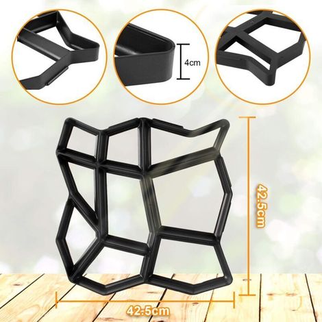 Coffrage de trottoir en béton Ulisem, coffrage de dalle en béton plastique pour jardin 42,5 x 42,5 x 4 cm (1/2)