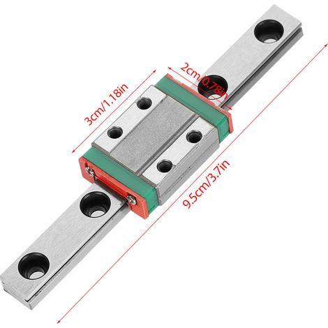 Miniatur-Linearführung LML9B 9 mm mit 95-mm-Gleitblock – Präzisions-Schienenführung für 3D-Drucker, 1 Stück (1/5)